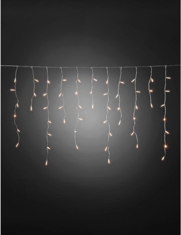 LED Eisregen Lichtervorhang 200 Warmweiße Dioden 24V Außentrafo