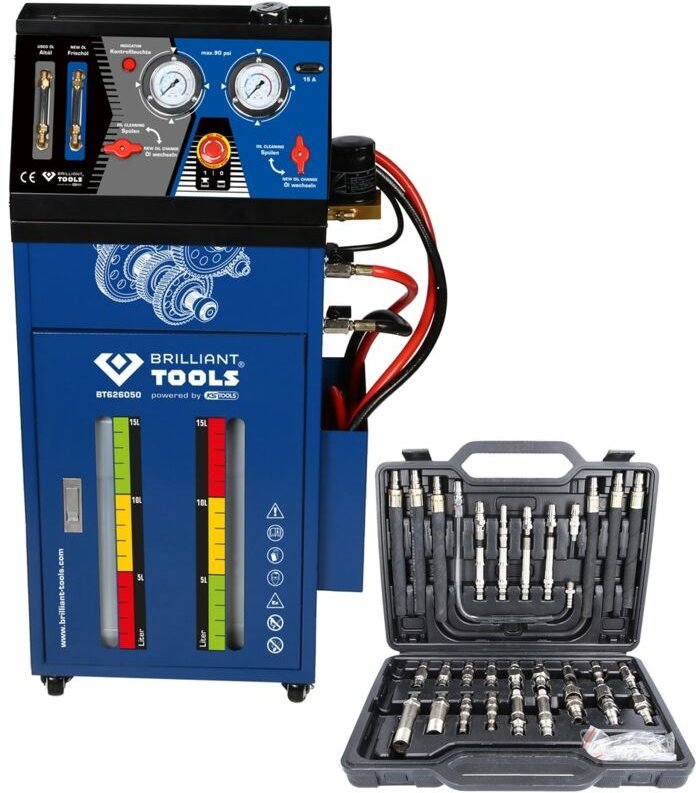 Brilliant Tools - Getriebespülgerät für Automatikgetriebe inklusive 35-tlg Adapter-Satz