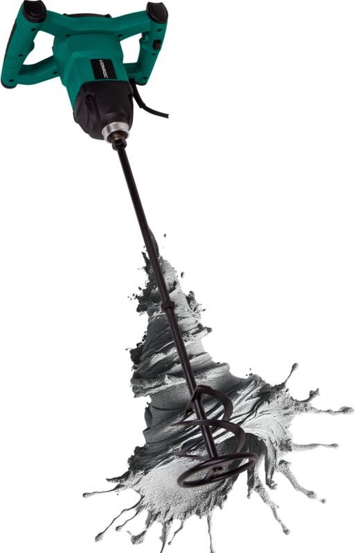 Mörtelrührer - Rührwerk 1200W - Soft Start - 3m Gummikabel - Inklusive Rührstab 120x600mm - Vonroc