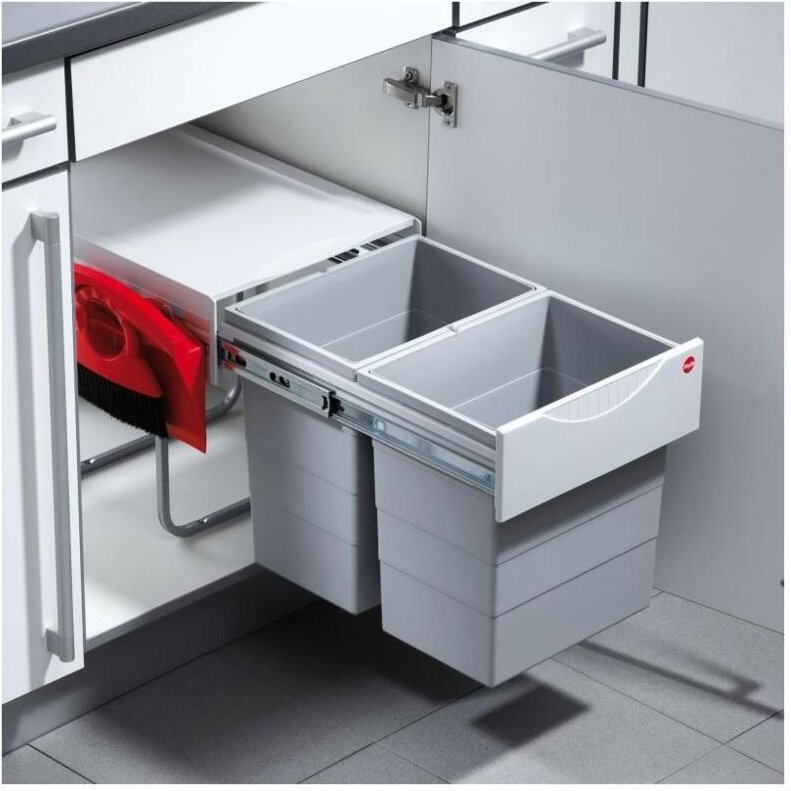 Abfallsammler Raumspar Tandem Comfort 20 L/20 L mit Kehr-Set Hailo 3641221