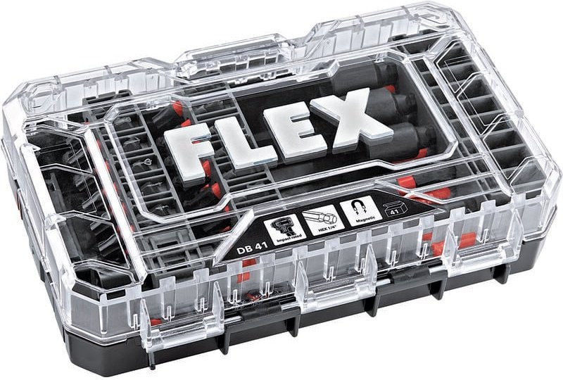 Flex Bitset DB 41 (41-teilig, mit Transportkoffer, verschließbar stapelbare Box)