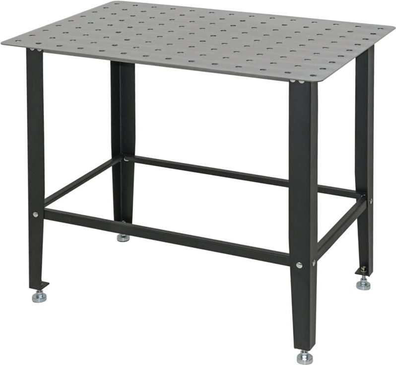 Schweißtisch mit Lochplatte Stahl 91,5 x 61 x 80 cm Tragkraft 200 kg Arbeitstisch in Mattschwarz