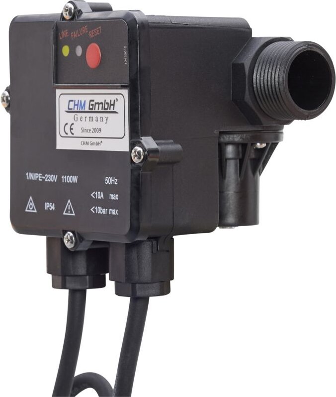 GmbH® Durchflusswächter ververkabelt PS-WE23, Druckschalter für Kreisel-, Tauch- Tiefbrunnenpumpen max. Druck 10 bar - C...
