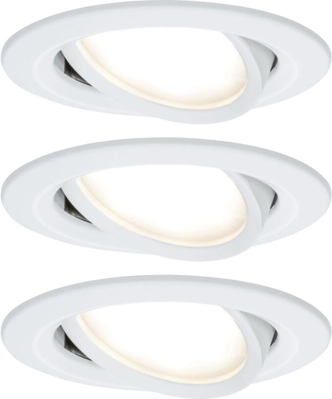 Paulmann - led Einbauleuchte Nova Coin 3er Set weiß 8,4 cm warmweiß Einbauleuchte