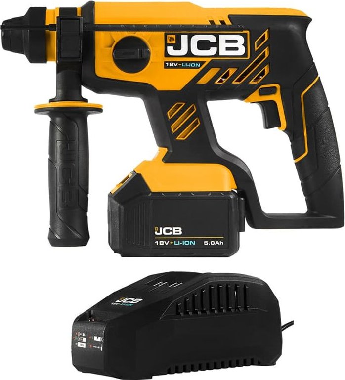 Akku Bohrhammer 18V Bürstenlos SDS-plus Aufnahme mit 5,0 Ah Akku & Ladegerät - JCB