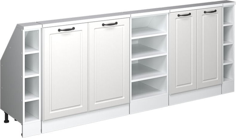 Dachschrägenschrank Rion, Weiß/Weiß Landhaus, 5er Set, Vicco