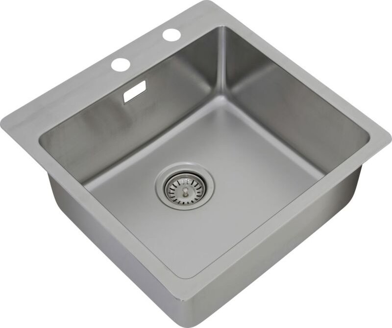 Einbauspüle 1 Becken mit Hahnlochbank Chicago Single 50 x50cm Spüle - Respekta