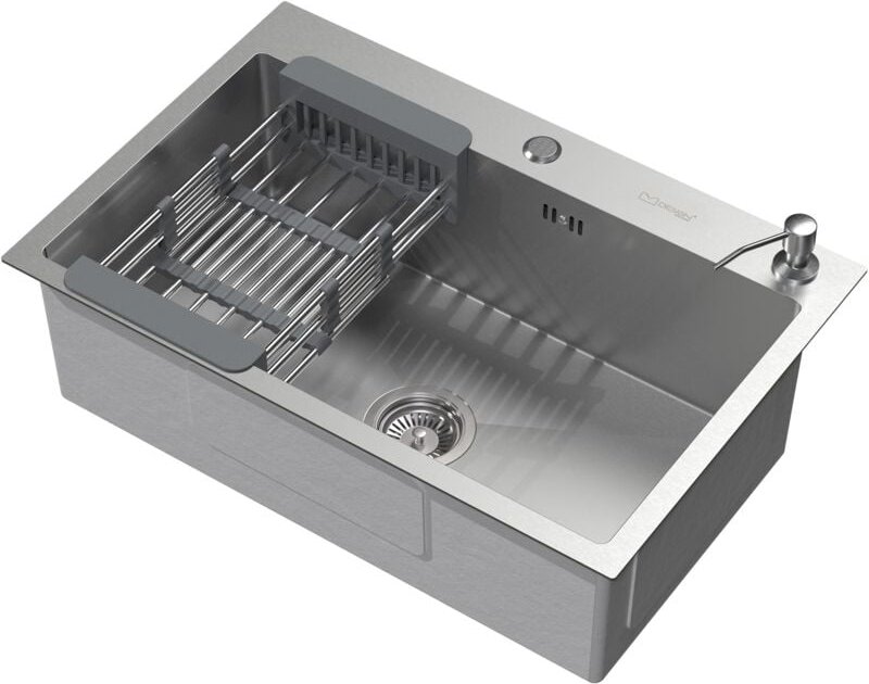 ML-Design Spülbecken Edelstahl 68x45 cm Küchenspüle rechteckig, 1 Becken Einbauspüle, Edelstahlspüle mit Ab- und Überlau...