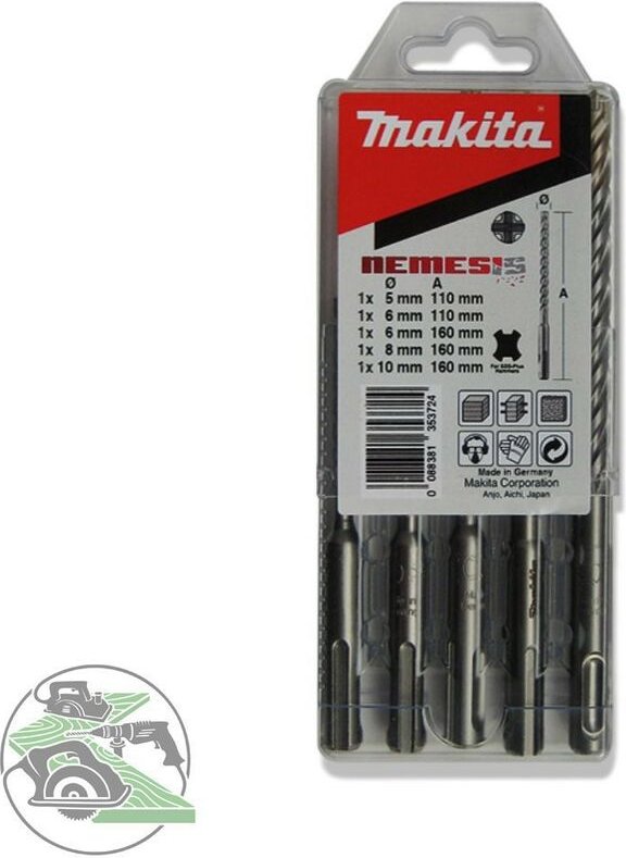 Makita Nemesis 2 Bohrer-Set SDS Plus 5 teilig für Beton 4 schneidig B-58992