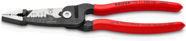 Knipex - 13 71 200 me Multifunktions-Elektrikerzange Multifunktions-Elektrikerzangen metrisches Modell mit Kunststoff üb...