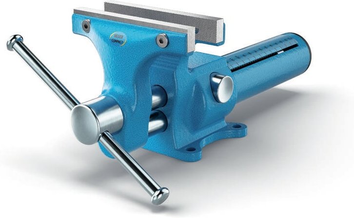 Schraubstock Compact 120mm, Amboss, Spannweite 130mm, Werkbankschraubstock - Heuer