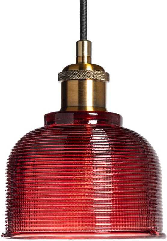 Pendelleuchte Metall und Glas Craiova Rot