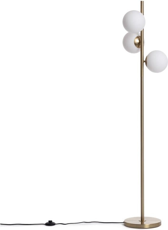 Efectoled - Stehlampe Metall und Glas Moonlight Brass Round 3 Strahler Gold