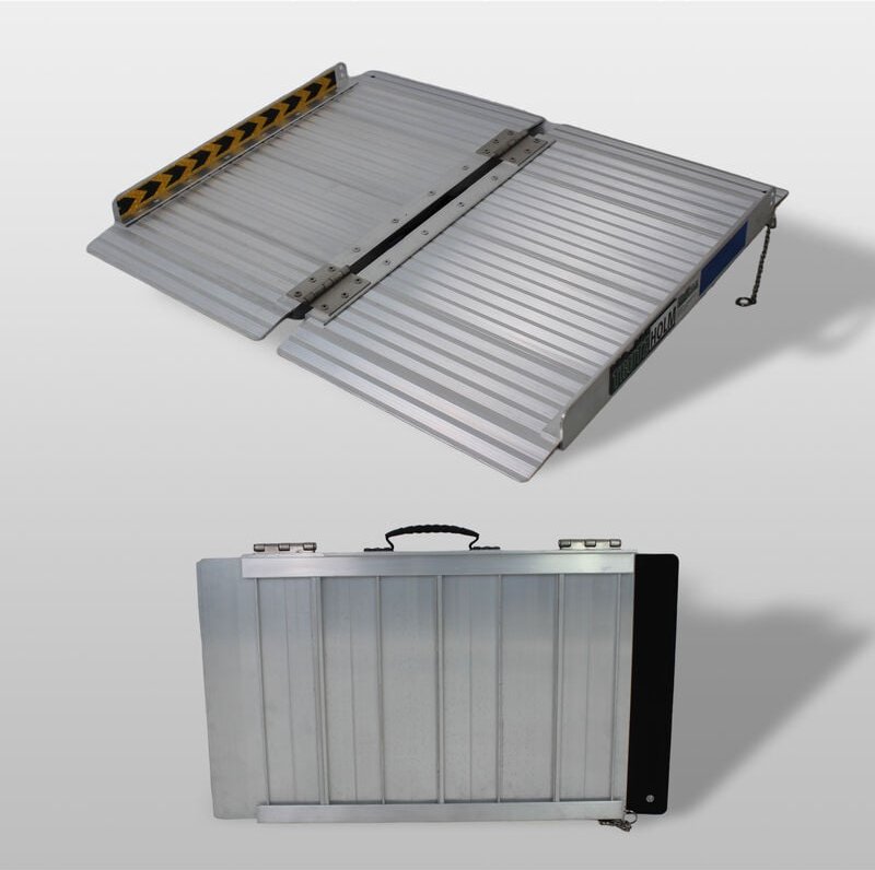 Baumarktplus - trutzholm Rollstuhlrampe klappbar 61 cm Traglast 272 kg Alu grau geriffelt Auffahrrampe