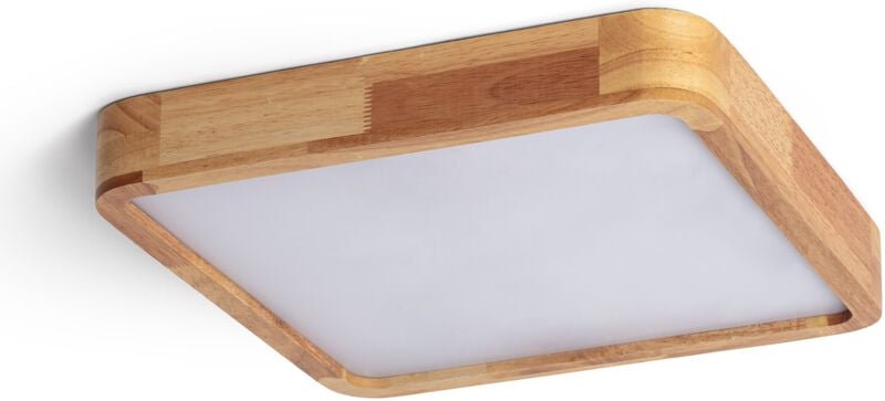 LED-Deckenleuchte 20W Eckig Holz 400x400 mm CCT Wählbar Kayu Holz