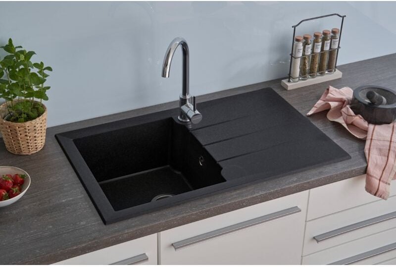 Granitverbundspüle Alinéo 81 x 50 cm Grasnitspüle Spülbecken Spüle - Respekta