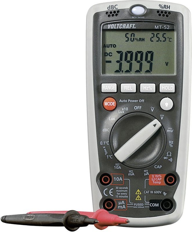 MT-52 Hand-Multimeter digital Umwelt-Messfunktion cat iii 600 v Anzeige (Counts): 4000 - Voltcraft