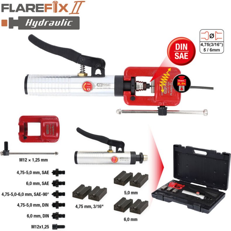 KS TOOLS Universal-Bördelgerät-Satz 11tlg.Flarefix II - 122.1260