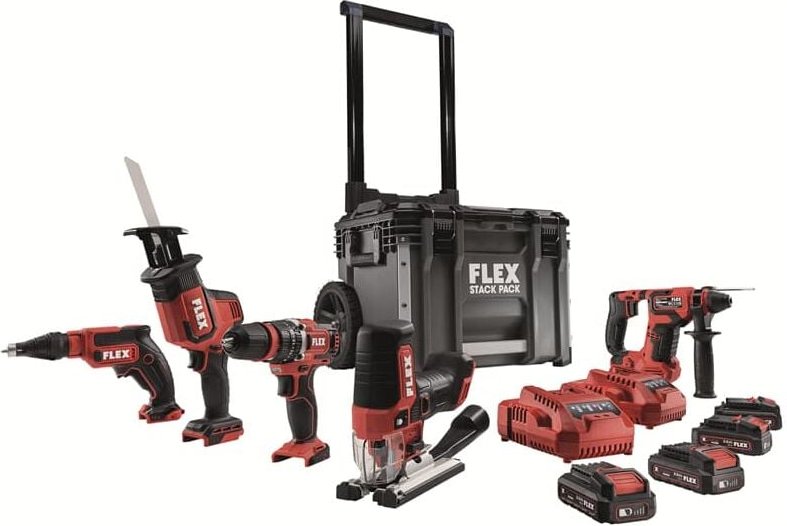 Flex - 12 v Akku Set Stack Pack pd 2G dw 37 jsp 12 rs 16 fhe 1-16 12-EC, 4 Akkus