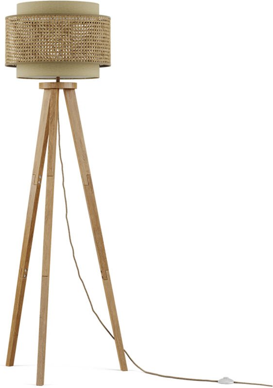 Stehlampe Morten, Rattan/Creme, 45 x 142 cm, Vicco