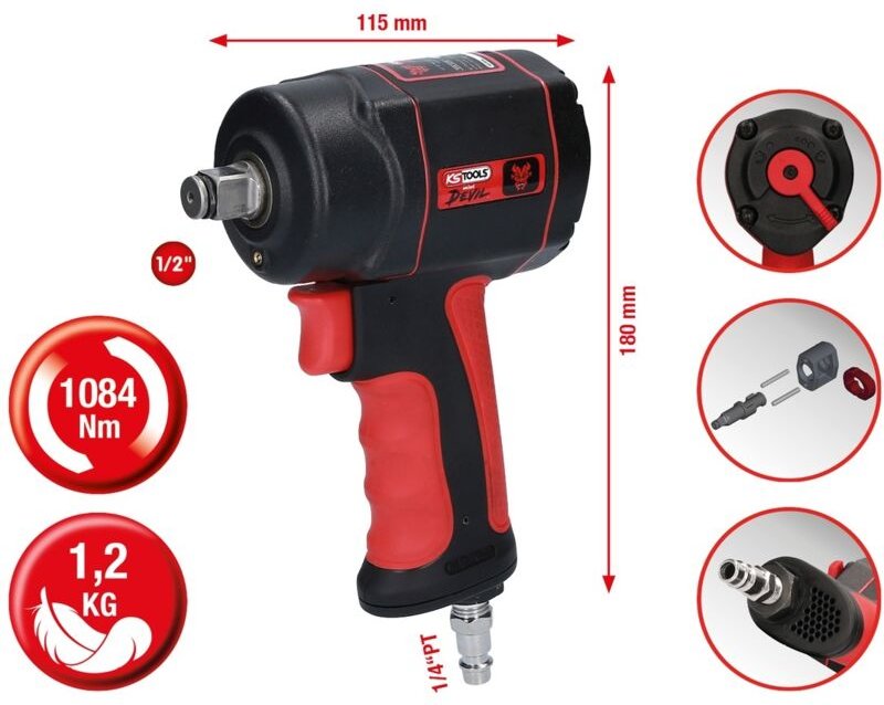 Kstools - ks Tools 515.1315 515.1315 Druckluft-Schlagschrauber Drehmoment (max.): 488 Nm