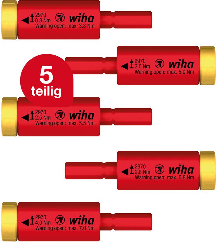Drehmoment Set easyTorque Adapter electric für slimBits und slimVario Halter 5-teilig i Drehmoment-Adapter i 0,8-4,0 Nm ...