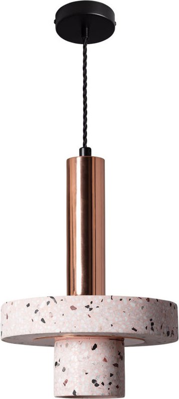 Efectoled - Pendelleuchte Metall und Zement Hestia Roségold