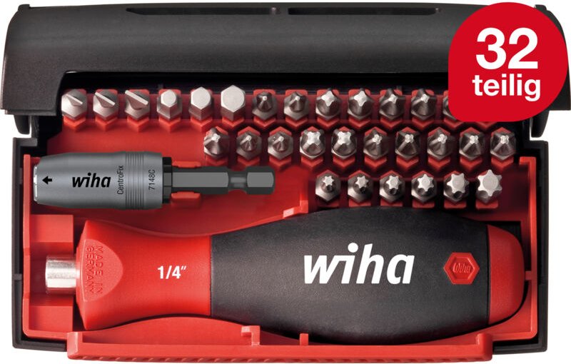 Wiha Bit Set Collector 32-tlg. inkl. Box I Magnetischer Bithalter I Multibit Schraubendreher I Standard 25 mm gemischt 1...