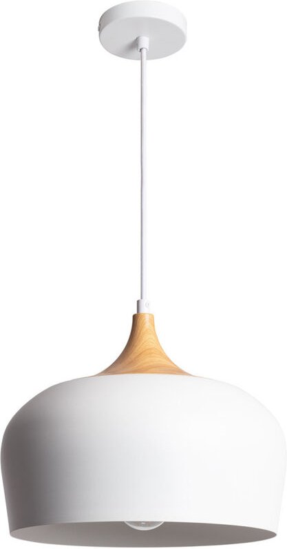 Pendelleuchte Metall und Holz Serena Weiß