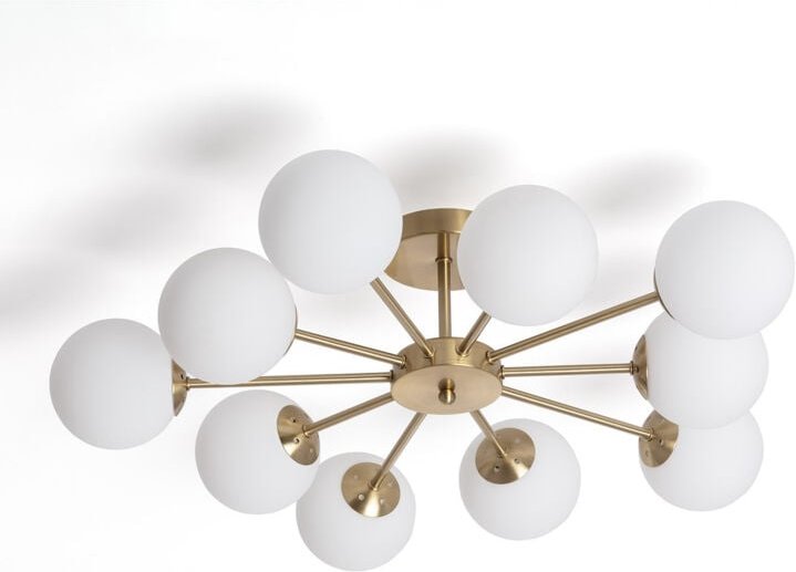 Deckenleuchte Metall und Glas Moonlight Brass 10 Spots Gold