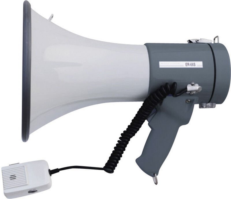 Speaka Professional - ER-66S Megaphon mit Handmikrofon, mit Haltegurt, integrierte Sounds