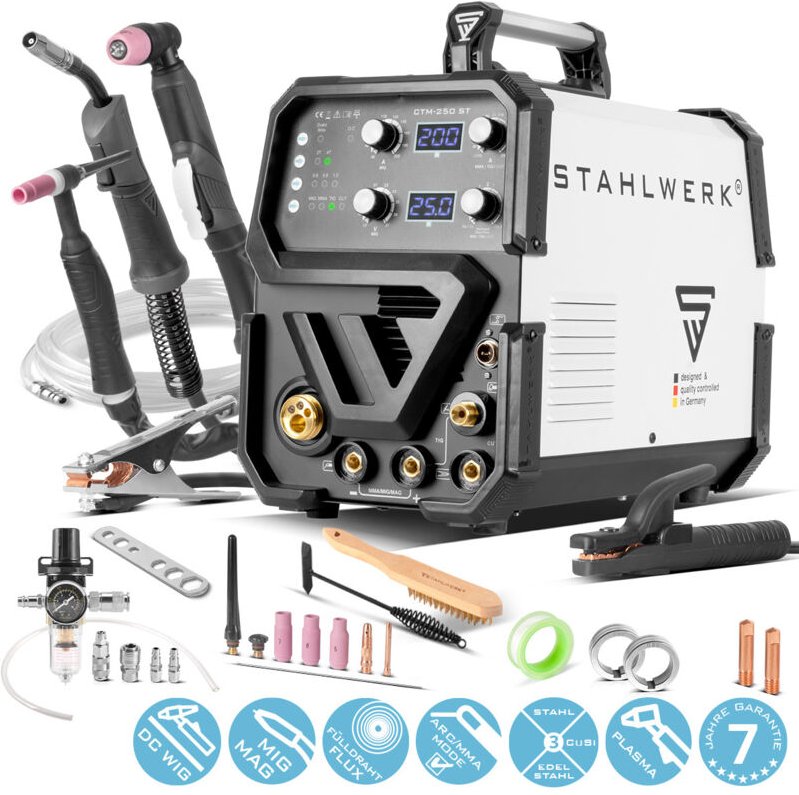 STAHLWERK 4 in 1 Kombi-Schweißgerät CTM-250 ST mit 200 A und 50 A Plasma-Funktion