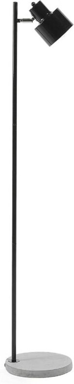 Stehlampe Schwarz Metall 149 cm Betonfuß verstellbarer Schirm Scheinwerfer-Look Kabel mit Schalter Industrie Design