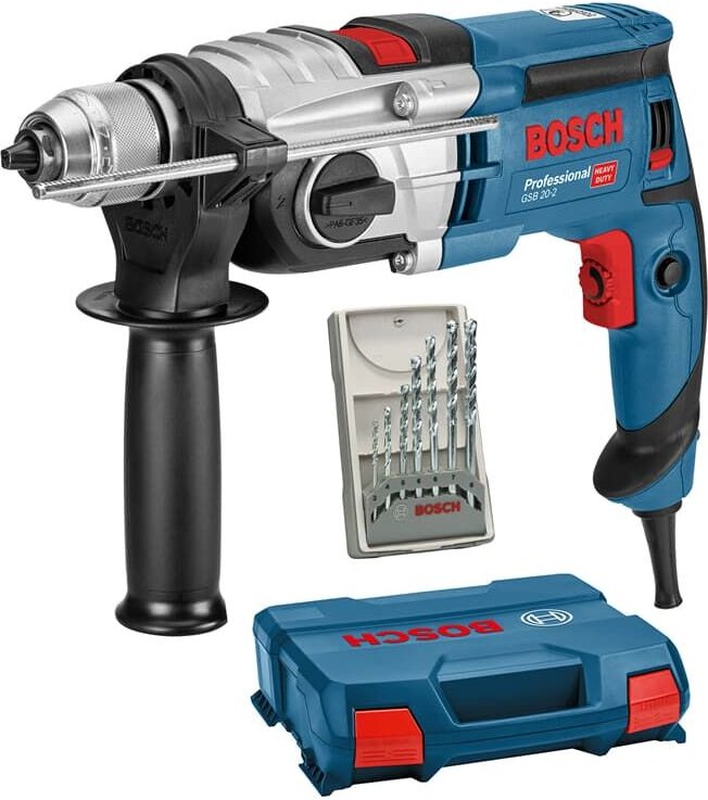 Bosch Schlagbohrmaschine gsb 20-2 im Set mit Steinbohrer-Set im L-Case