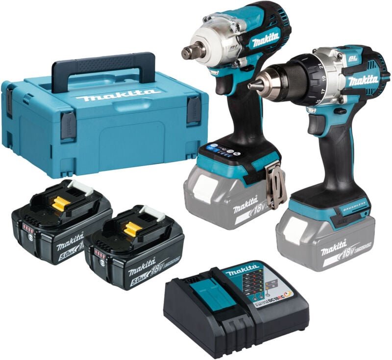 Makita DLX2533TJ Akku-Kombo-Kit DDF489 + DTW300 + 2x5Ah + Makpac