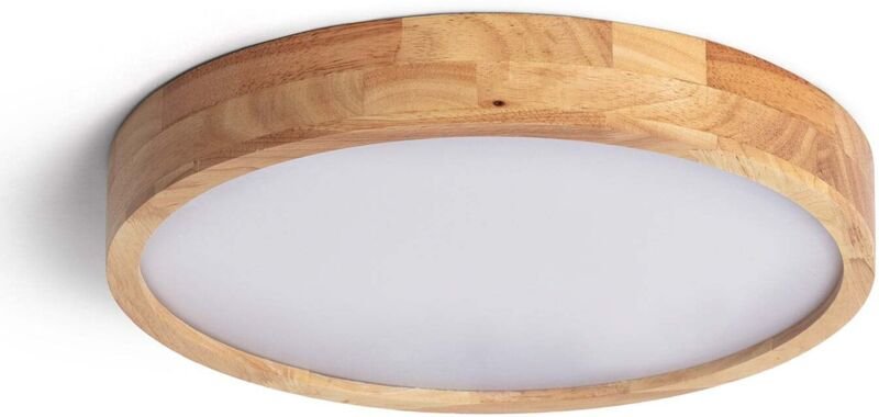 Ledkia - LED-Deckenleuchte 20W Rund Holz Ø400 mm cct Wählbar Kayu Holz