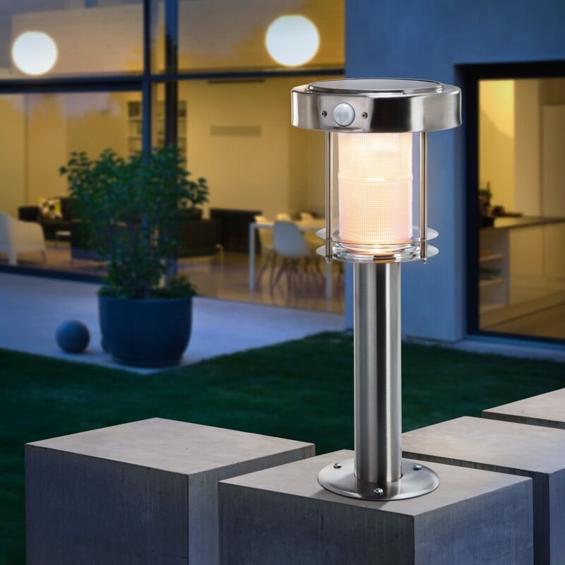 esotec Solar PIR-Sockelleuchte Ancona Pro H=42cm DUO COLOR 2 Betriebsmodi 102536