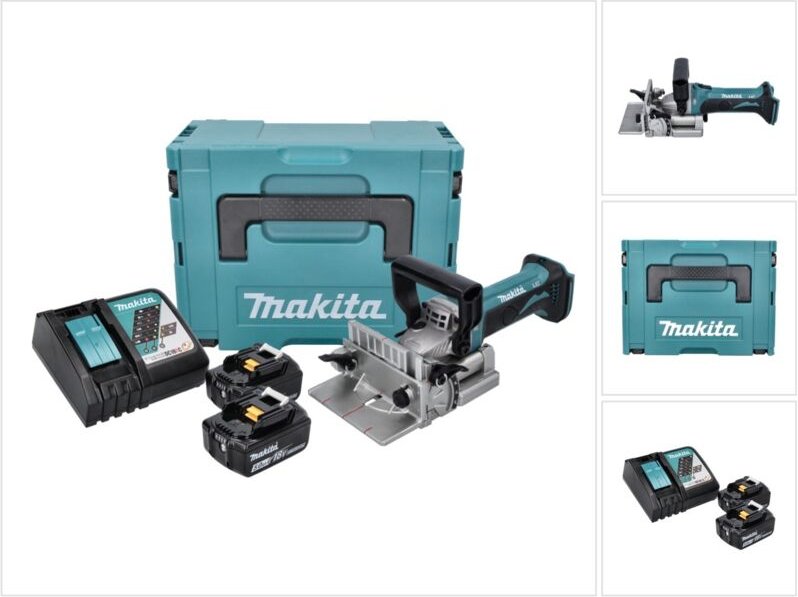 Makita - Akku-Flachdübelfräse DPJ180RTJ 18V 2x 5,0 Ah und Ladegerät im makpac