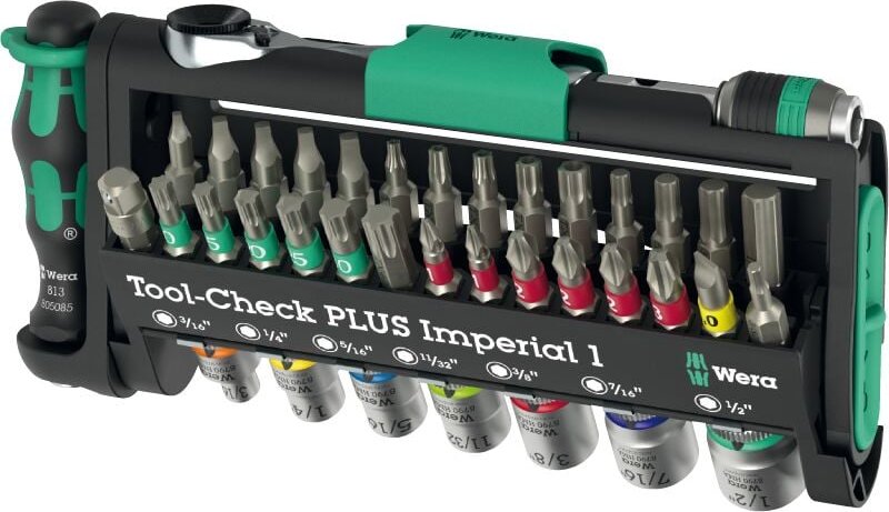 Wera Tool-Check PLUS Imperial 1, 39-teilig Superkompaktes Werkzeugset
