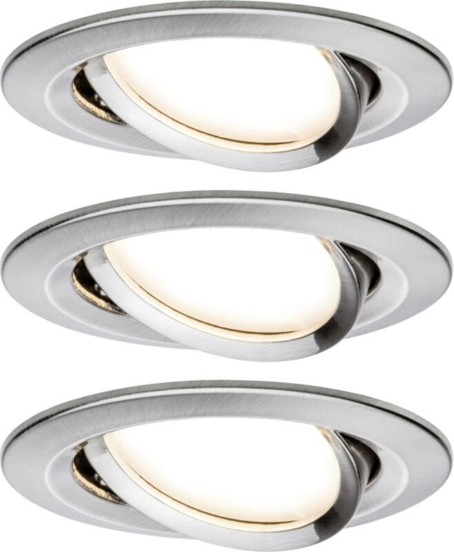 Paulmann - led Einbauleuchte Nova Coin 3er Set eisen 8,4 cm warmweiß Einbauleuchte