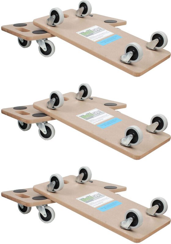 6er Set Transportroller SOFT WHEEL indoor MDF 200 kg Möbelroller