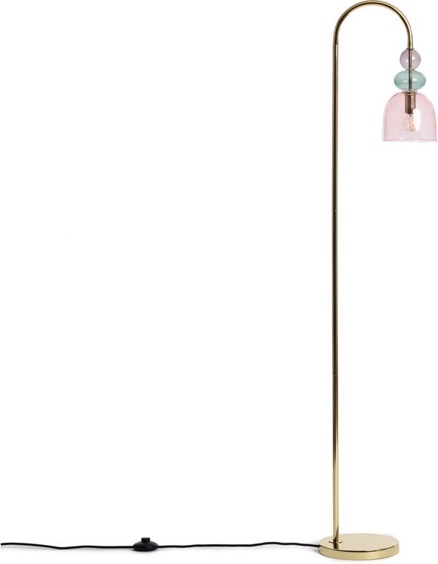 Stehlampe Metall und Glas Baudelaire Rosa