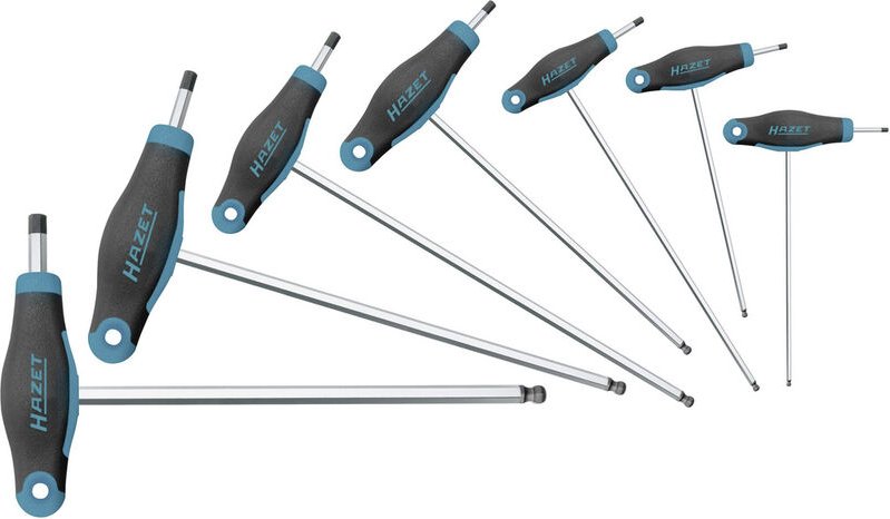 Schraubendreher Satz, mit T-Griff, für Innensechskant, Anzahl Werkzeuge: 7 - Hazet