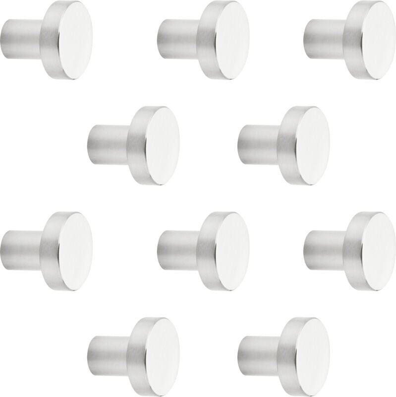 10er Pack - Möbelknopf EK03 ø 30 mm Edelstahl gebürstet Möbelknauf von sotech