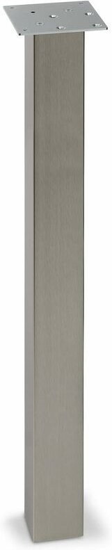 Tischbein eckig 70 x 70 mm Höhe 720 mm Edelstahloptik ohne Steckdosen