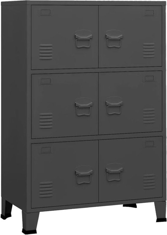 Lagerschrank Industrial Anthrazit 75x40x115 cm Metall - Vidaxl