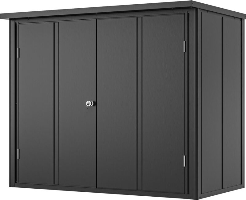 GFP Primeyard Geräteschrank Metall 156x84x131 cm Gartenschrank anthrazit inkl. Fußboden