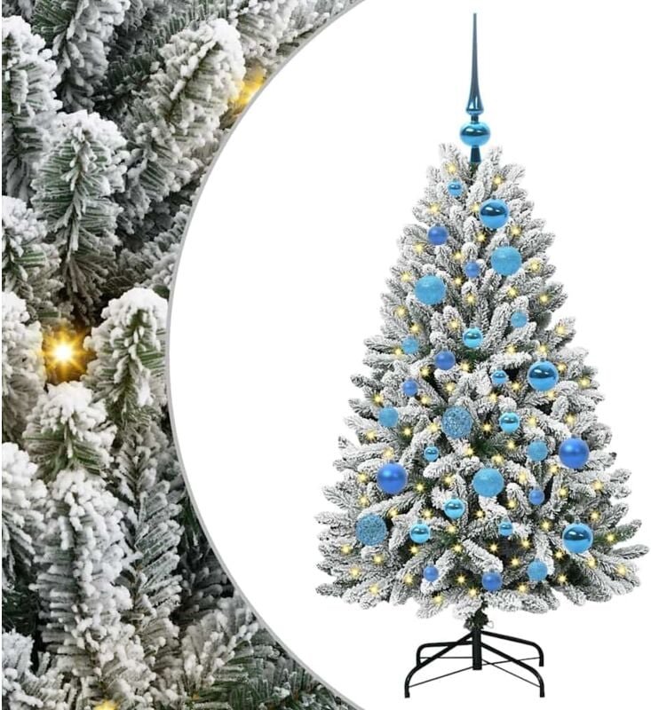 Künstlicher Weihnachtsbaum Grün und Weiß 120 cm PVC und Metall vidaXL