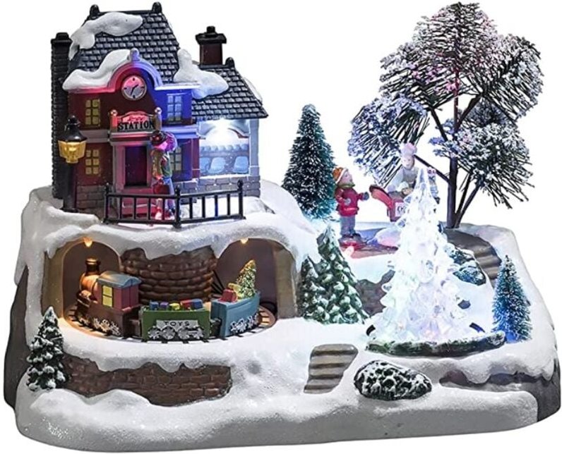 Konstsmide LED Szenerie Bahnhof mit Animation 23,5 x 16 x 17 cm Weihnachtsdeko
