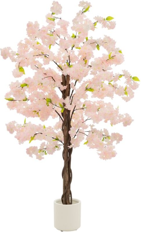 ML-Design Künstlicher Kirschblütenbaum 150 cm Rosa, Kunstpflanze Kirschbaum groß für Drinnen & Draußen, Deko Kunstbaum e...